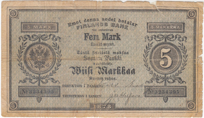 5 Markkaa 1878 kl.2