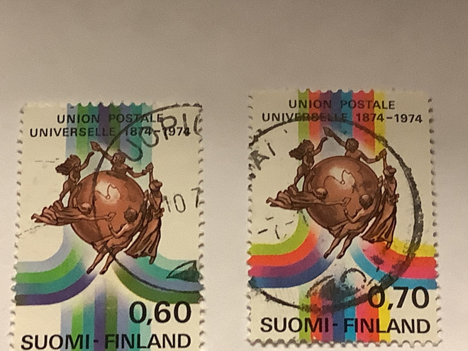 755-756/ 1974 Maailman postiliitto o leimattu