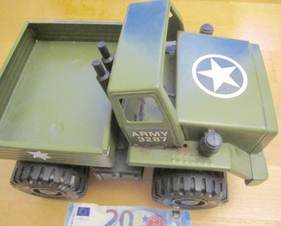 VANHA Lelu Auto Meccano Mogul Army 3287 1950-l UPEA Peltiä