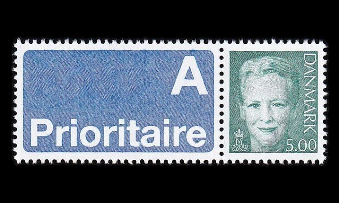 Tanska 1243zf ** Margrethe 5.00 Kr vihkomerkki (2000)