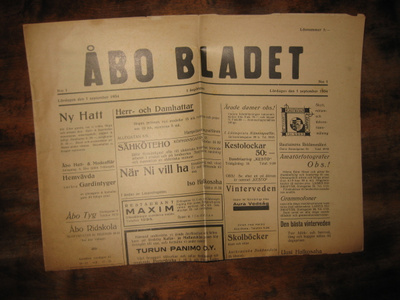Sanomalehti  Åbo Bladet  1.9.1954