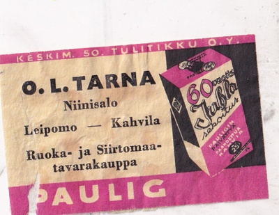 Niinisalo, O.L. Tarna, Paulig 60 vuotta juhlasekoitus  , s73