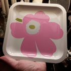 Marimekko pinkki Unikko lautanen - pikkukuva 1