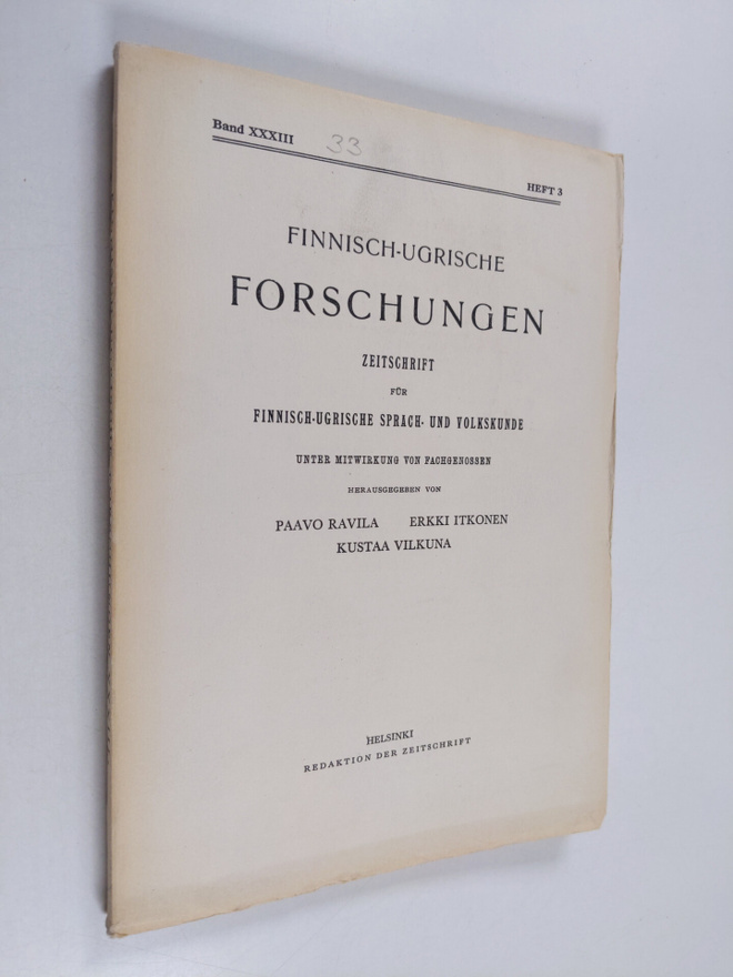 Finnisch-Ugrische Forschungen - Zeitschrift fur finnisch-...