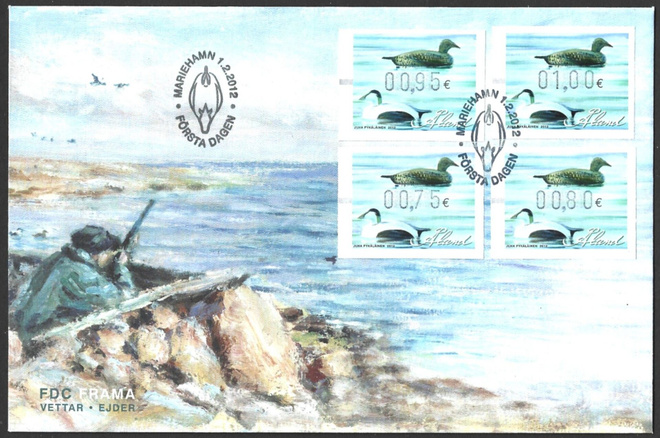 FDC Åland 2012 Houkutuslintuja I FRAMA sarja LaPe ATM Å 24