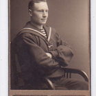 VANHA CDV Visiitti Valokuva Laivasto Matruusi Painija 1920-l - pikkukuva 1