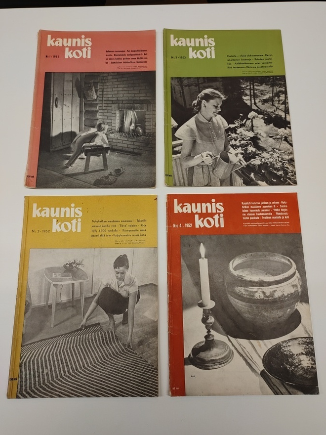 Kaunis Koti -lehti 1952 vuosikerta: 4 kpl