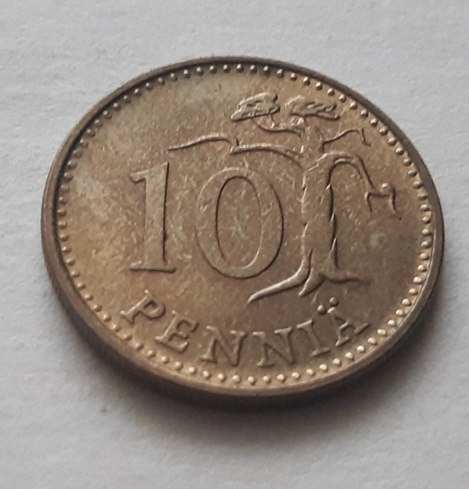 10 penniä v. 1967, circ