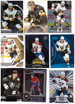 9 x MAX PACIORETTY Canadiens, Golden Knights Erikois ym. Kor