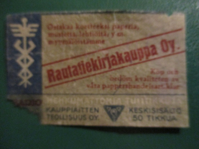 TT ETIKETTI - RAUTATIEKIRJAKAUPPA OY  ET S-13