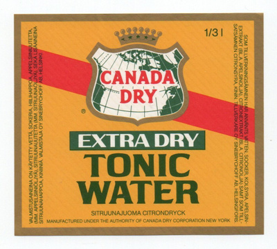Sinebrychoff. . Tonic Water. Etiketti