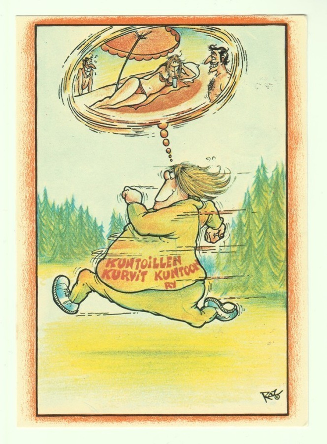Kuntoiluaiheinen huumorikortti