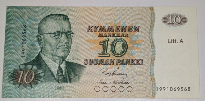 10 Markkaa 1980 Litt. A korvaava 1991069568