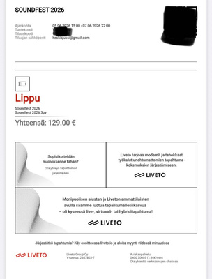 Soundfest 2 kpl 3 päivän lippuja yht vain 120 eur (PDF)