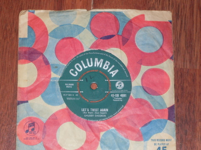 7" CHUBBY CHECKER Lets Twist Again single 1961 rockabilly EX