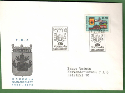 FDC- 1970 Kokkola 350 vuotta (118)