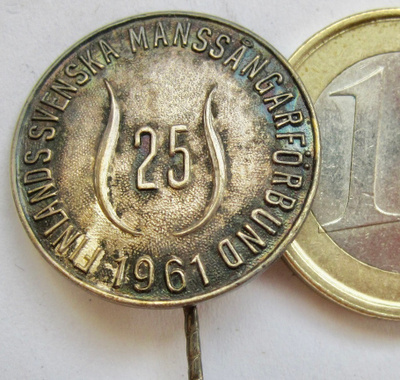 VANHA Merkki Suomenruotsalainen Lauluyhdistys 25 v 1961