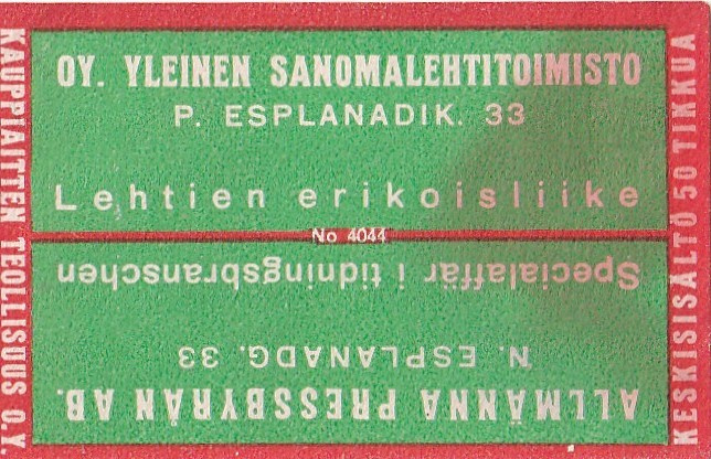 Helsinki, Oy. Yleinen Sanomalehtitoimisto  b568
