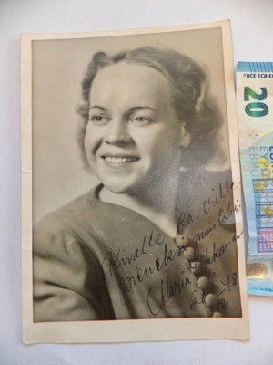 VANHA Valokuva + Omakä.t Nimmari Laulaja Maria Sakkanen 1948
