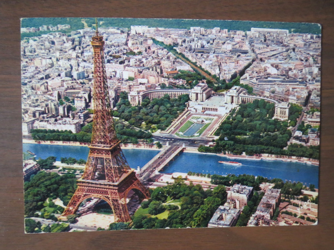 Pariisi Eiffel-torni 1970-luku ilmakuvakortti