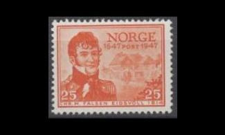 Norja 326 ** Postilaitos 300v 25 öre (1947)