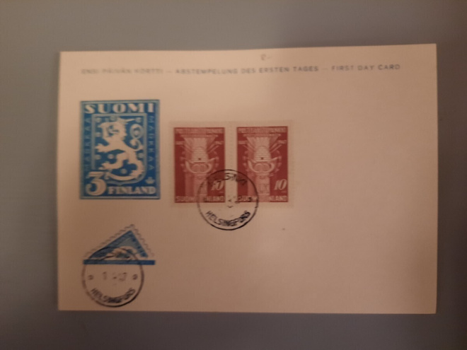 FDC Suomi, kortti 1947 Postisääsöpankki, blanco