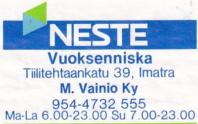 Vuoksenniska, M. Vainio Ky , NESTE   s8/3