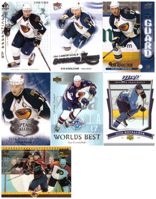 7 x ILYA KOVALCHUK Thrashers, Erikois/Parallel Kortteja
