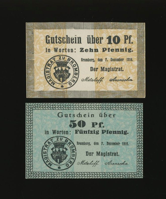 Saksa Notgeld 10, 50 Pfennig, Bromberg 7.12.1916