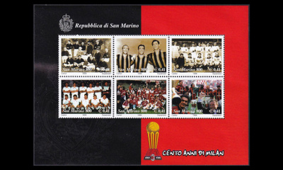 San Marino 1856BL25 ** Jalkapallo AC Milan 100v (1999)
