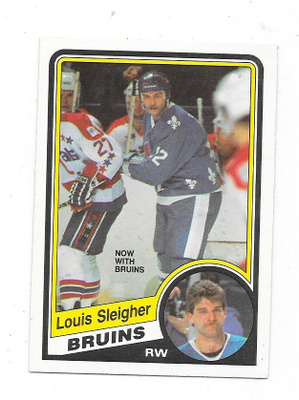 1984-85 OPC #290 Louis Sleigher , Boston Bruins