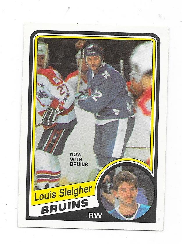 1984-85 OPC #290 Louis Sleigher , Boston Bruins