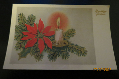 JOULUKORTTI LAKKAPINTAINEN v.1962 KULKENUT
