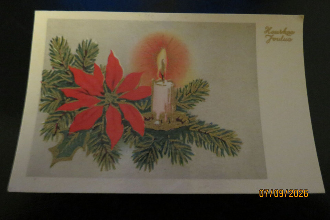 JOULUKORTTI LAKKAPINTAINEN v.1962 KULKENUT
