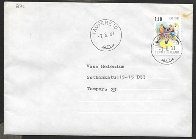 Postilähetys - Nyrkkeilyn MM (LAPE 876) Tampere 7.8.81