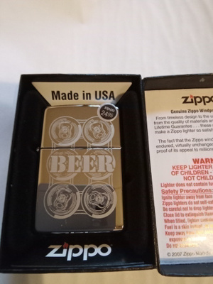 Zippo Beer 6-Pack Black Ice Uusi ja Aito