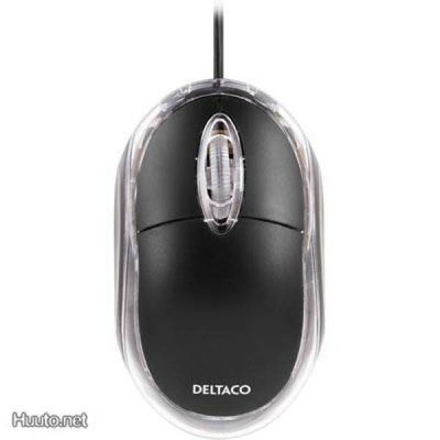 Deltaco MS485 optinen minihiiri, 1.5m, USB, musta *UUSI*