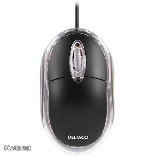 Deltaco MS485 optinen minihiiri, 1.5m, USB, musta *UUSI*