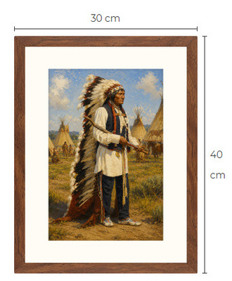 Uusi Intiaani art print kehystetty 30 cm x 40 cm