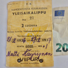 VANHA Kausilippu Valokuvalla VR Rautatie 1936 Viipuri 6000mk - pikkukuva 1