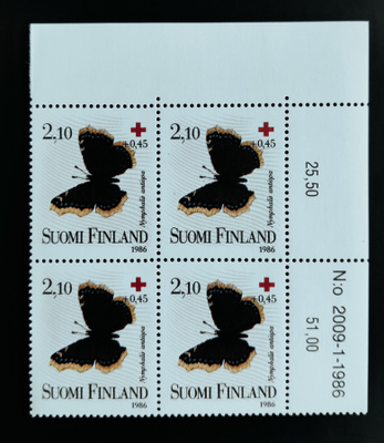1986 Punainen Risti 2,10 mk numeronelilö **