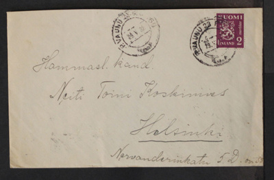 # 23995 # Kirje Postivaunu 23 > Helsinki - 1932