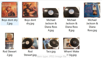 5 LP-Levyä Rod Stewart, Wham, Taco, Michael & Diana