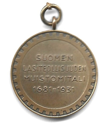 Suomen lasiteollisuuden 250v. muistomitali