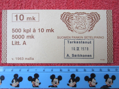 SETELINIPUN TARKASTUSKORTTI PANTA VYÖTE v.1963 mallia