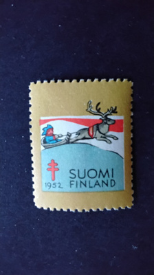 1952 tub joulumerkki Lapin poika**