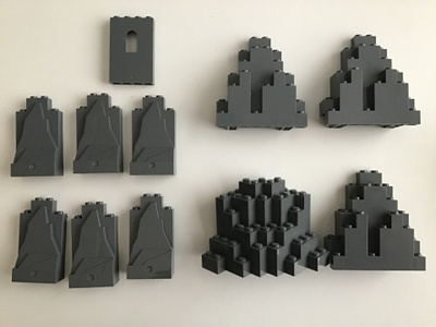 Lego kallio- ja seinäpalat