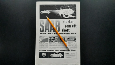 SAAB 93F auton esite 60-luku