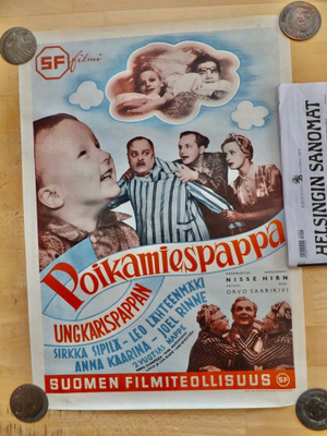 VANHA Elokuvajuliste Poikamiespappa 1941