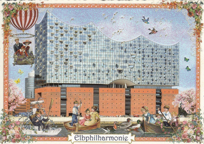 Hampuri, konserttitalo (Tausendschön-kortti)